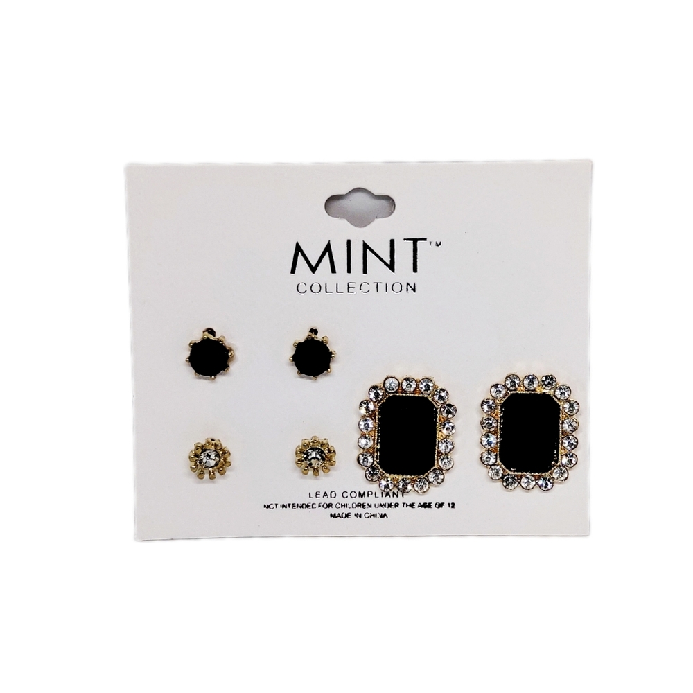 Mint Collection Pierced Earrings - 3 pairs